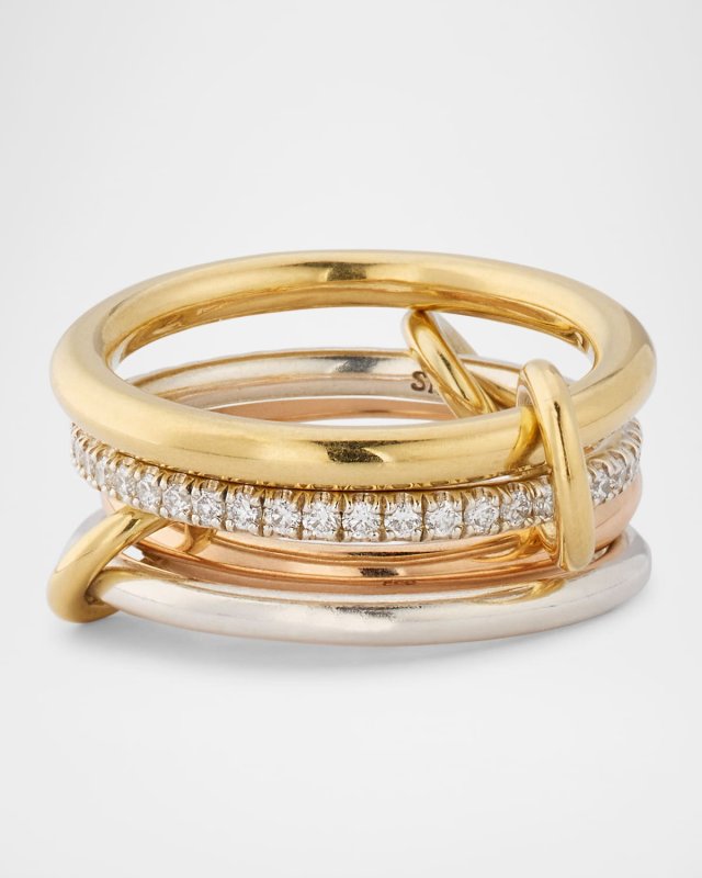 Cancer Deux MX 4-Link Ring with Diamond Pave